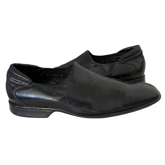 DONALD J PLINER Black Leather Shoes Loafers Business Casual Dress Mens Size 12 - Picture 1 of 9